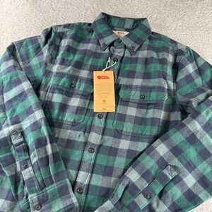 Size S Slim Fjallraven Outdoor Skog Flannel Shirt Mens - Green & Blue NWT NEW